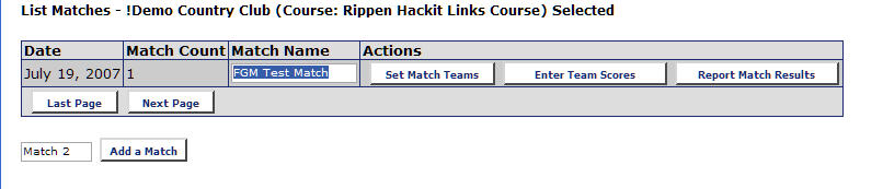 Begin a new golf match between multiple teams